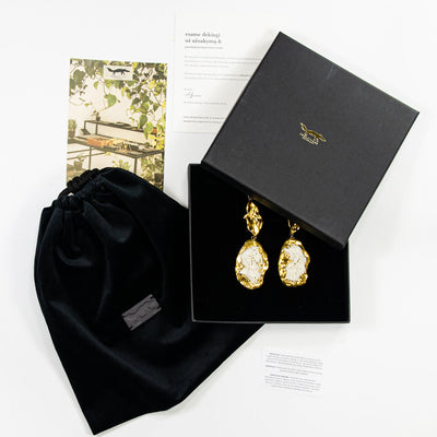 "Reia" Gold Porcelain Earrings