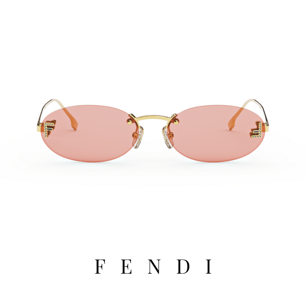 Fendi - Rimless - Oval - 'Fendi First' - Gold&Pink