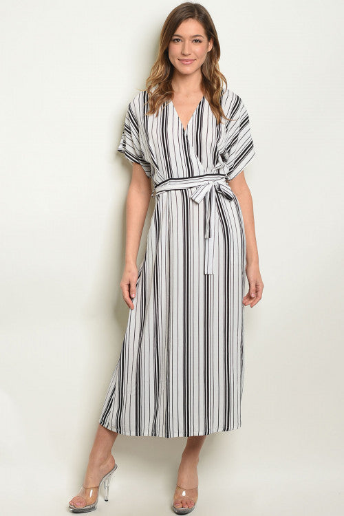 stripe midi dress