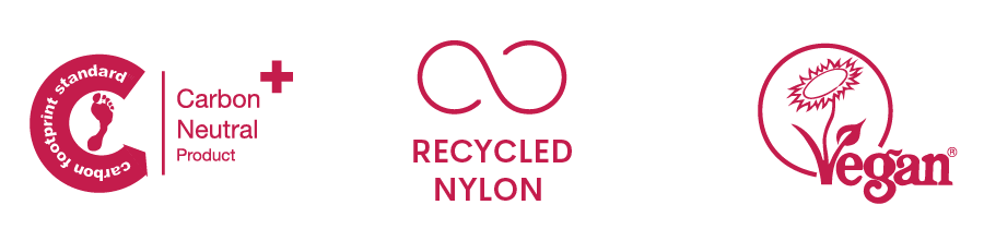 Carbon Neutral +, Made from Recycled Nylon, Vegan