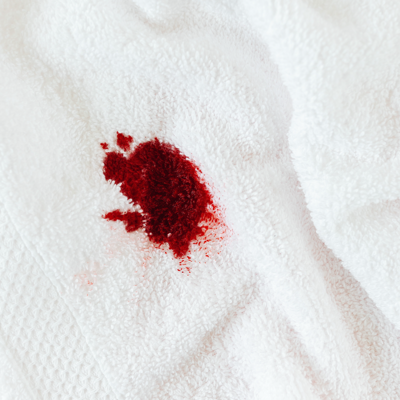 blood on towel