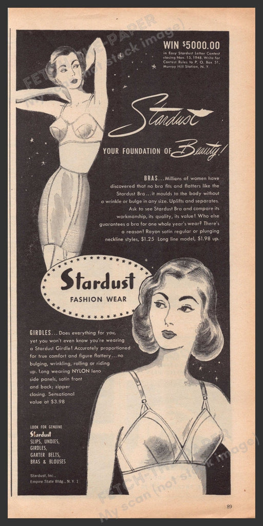 Blue Swan Undergarments, Underwear, Suspants, Full Page Vintage Print Ad