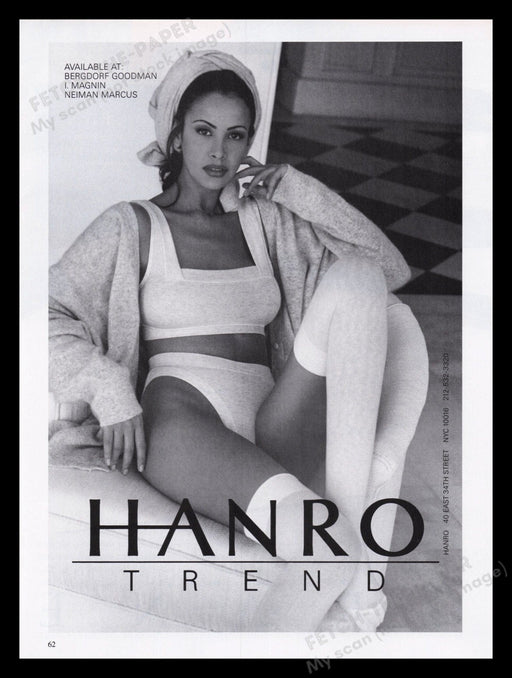 Hanro of Switzerland Lingerie 1990s Print Advertisement Ad 1995 —  Fetch-the-Paper