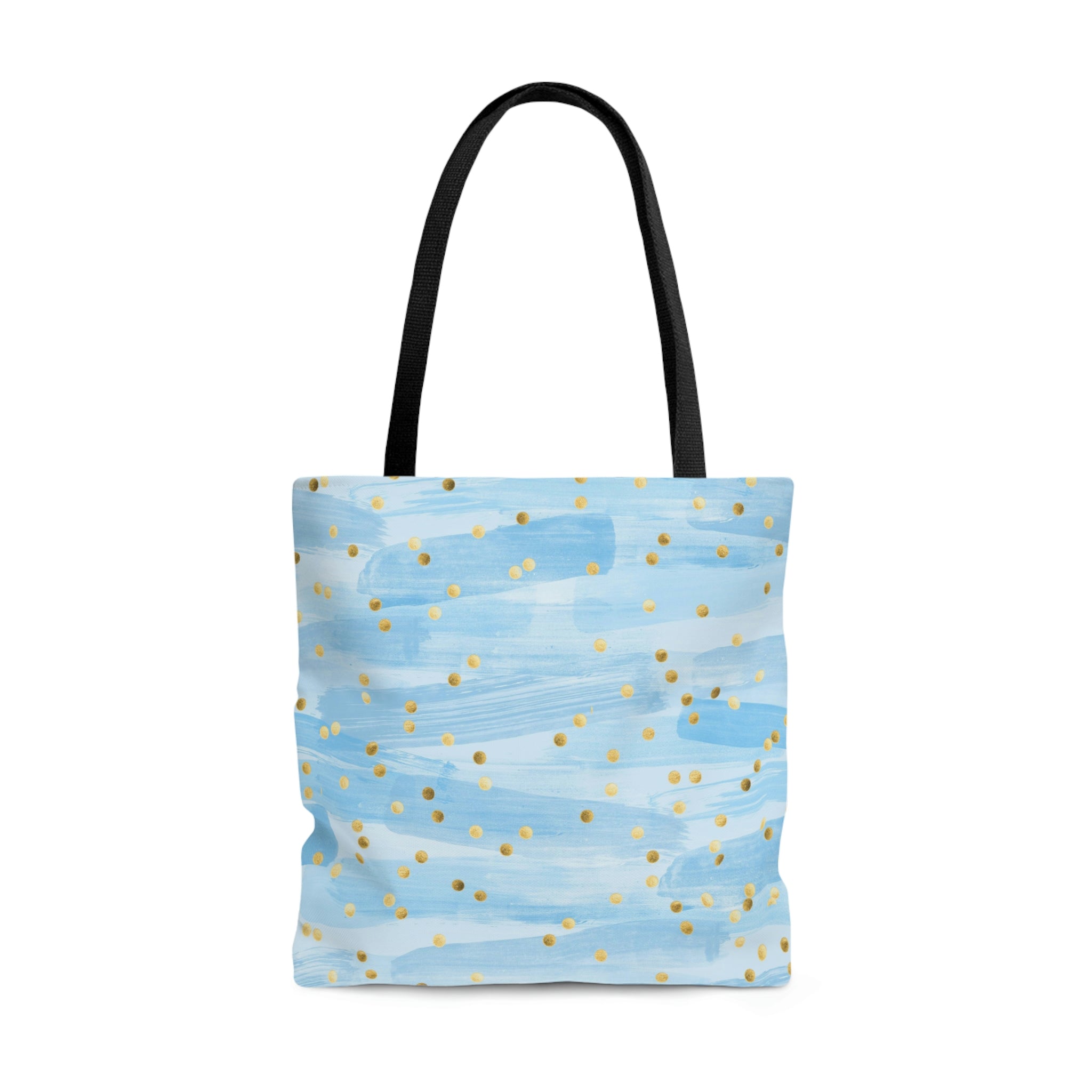 Blue Gold Speck Weekender Bag for Women, Glitter Tote Bag, Tote Bag With Pockets, Cute Tote Bag Canv