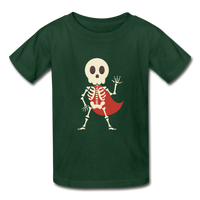 Kids Halloween Shirt, Skeleton Tee Shirt,Gildan Ultra Cotton Youth T-Shirt - forest green