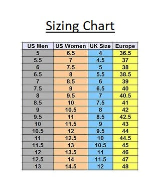 EU to US to UK Sizing Chart – Tanda Shoes