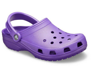 crocs neon purple