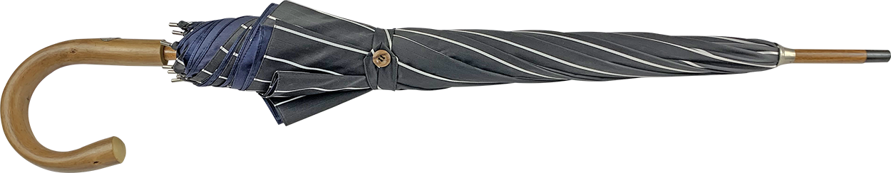 Double Cloth Men's Umbrella - Grey and blu Striped Design