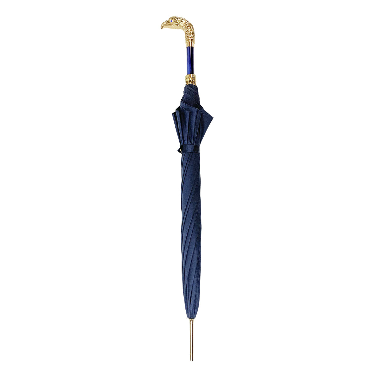 24K eagle handle - elegant blue umbrella – ilMarchesato - Luxury Umbrellas,  Canes and Shoehorns