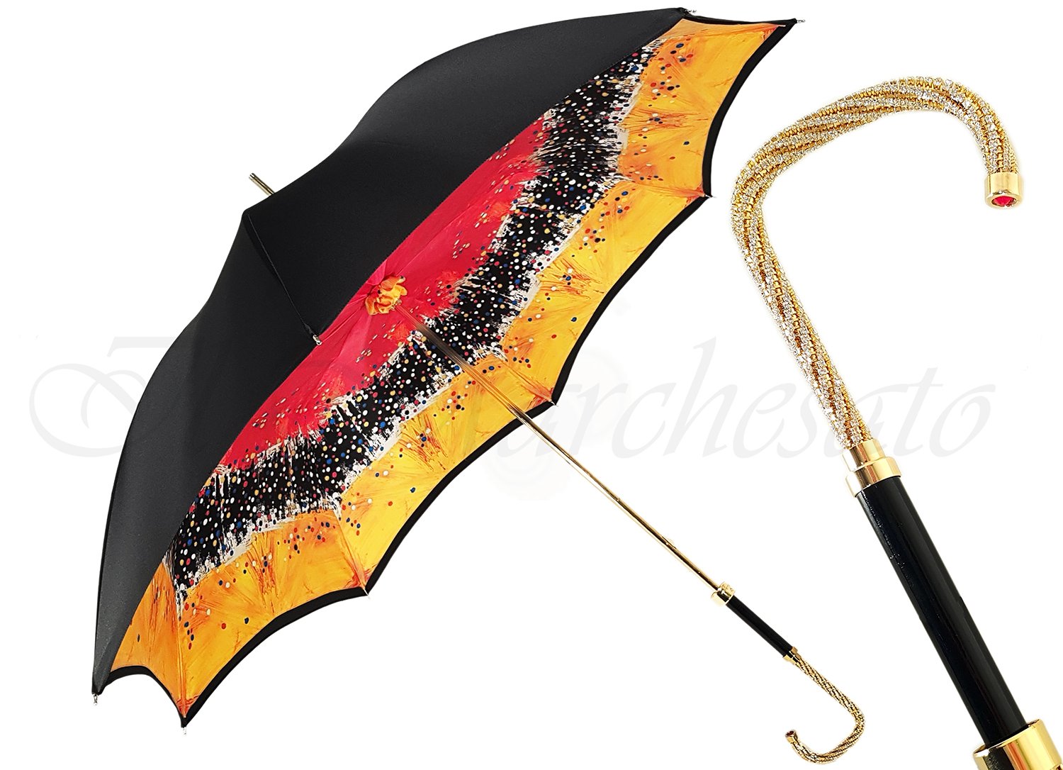 Beautiful Double Canopy Umbrella in a Parti-Coloured Design - il-marchesato
