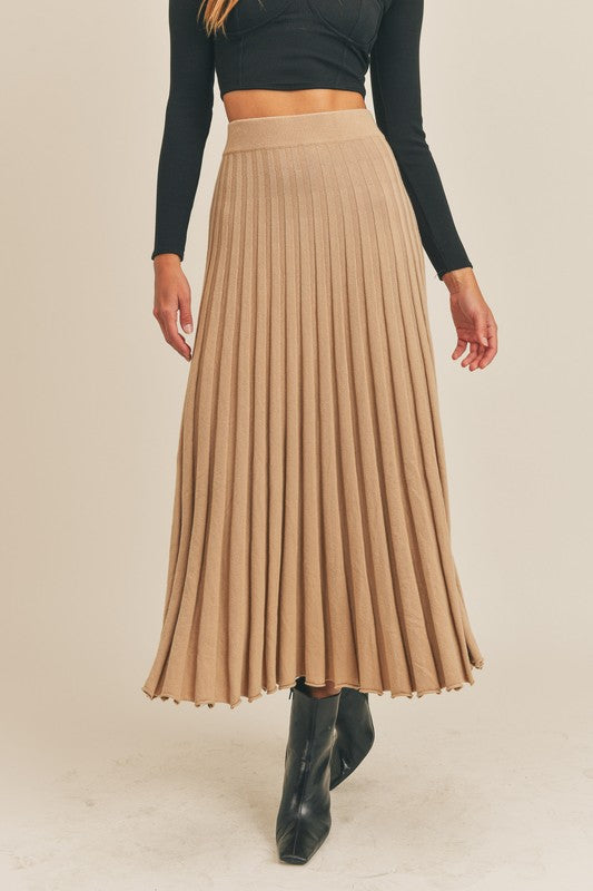 Taupe Pleated Skirt