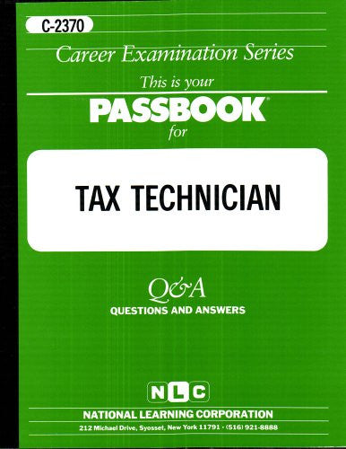 Tax Technician Passbooks Career Opportunities Passbooks