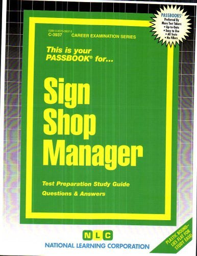 Sign Shop Manager Passbooks Stevens Books