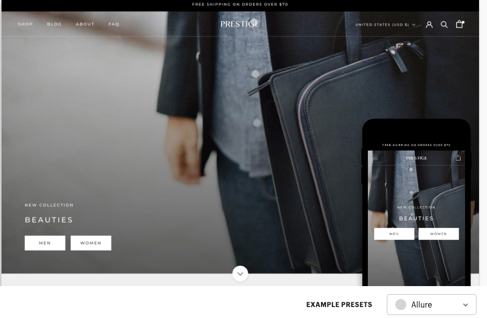 Prestige Shopify Theme store 