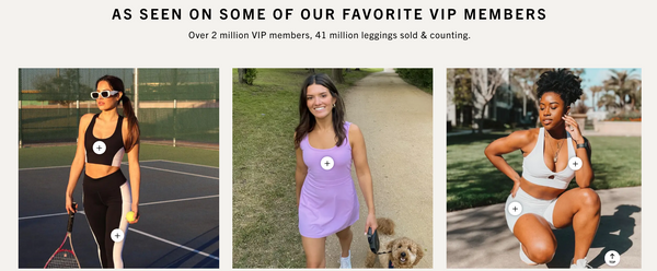 Fabletics user-generated content on website