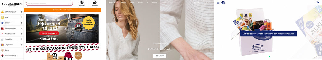 THE ONLINE STORES OF SUOMALAINEN KIRJAKAUPPA, NANSO AND FAZER USE THE SHOPIFY PLATFORM.