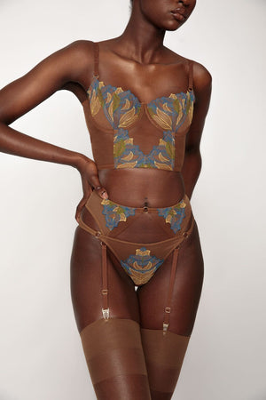 Nubian Skin Plumetis Redefined  The Suspender Belt - Nubian Skin