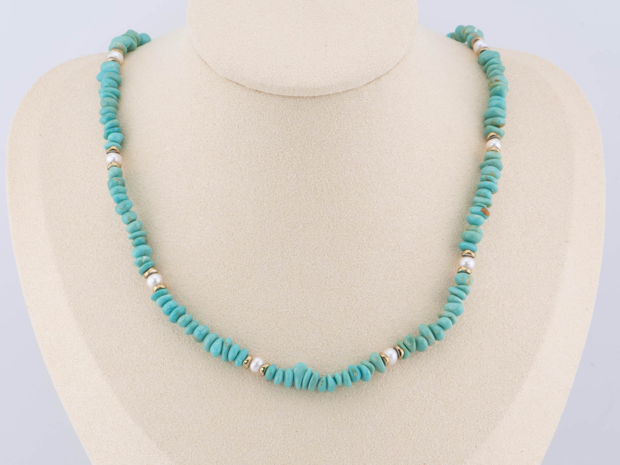 High Grade Mexican Turquoise Beaded Necklace  Turquoise Layering Neck –  Jitterbug and the Bead