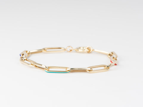 Aurora Designer - 18K Gold AB Half and Half Mixed Bracelet Chain