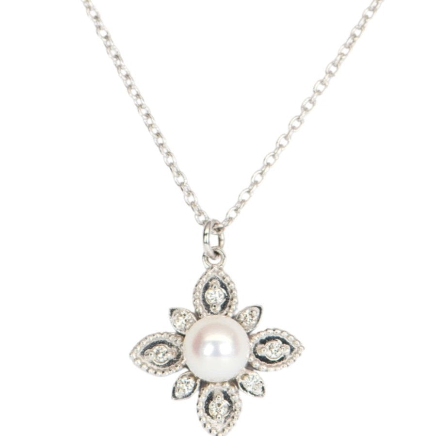 DIAMOND BLOSSOM LARIAT NECKLACE, WHITE GOLD AND DIAMONDS - Categories  Q94323