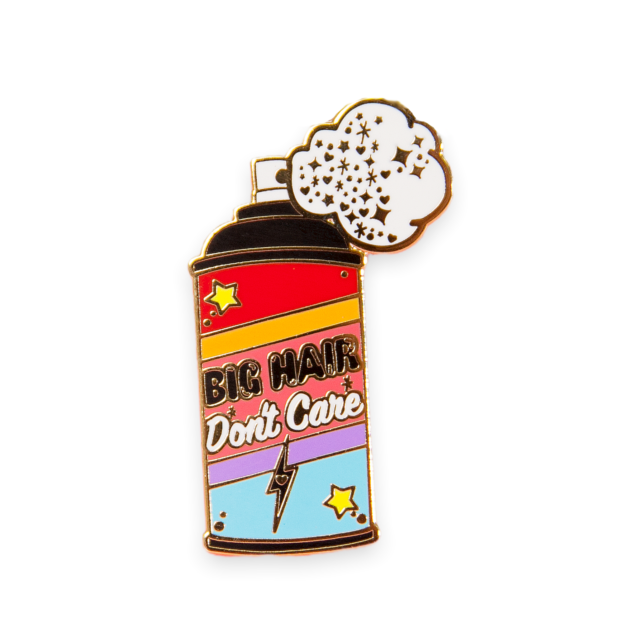 Quirky Pins Big Hair Don T Care Enamel Pin Quirky Crate