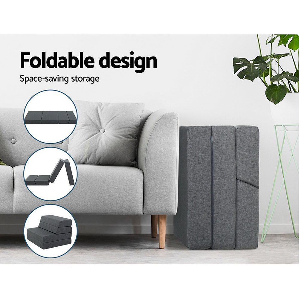Foldable Mattress Folding Foam Bed Floor Mat Grey - Image 8