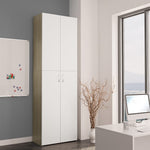 Office Cabinet White and Sonoma Oak Chipboard