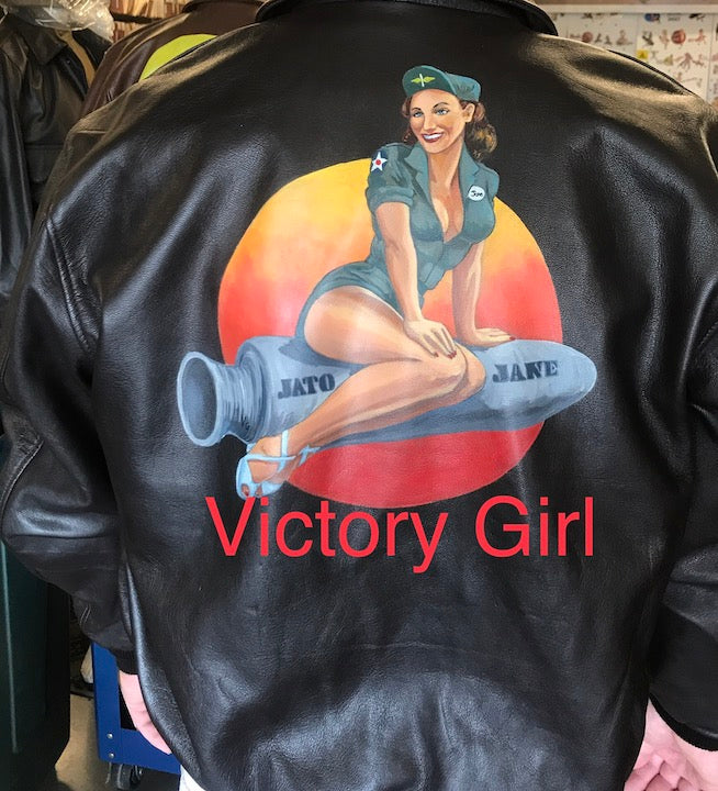 Victory Girl Custom Hand Painted Leather Jacket Gallery