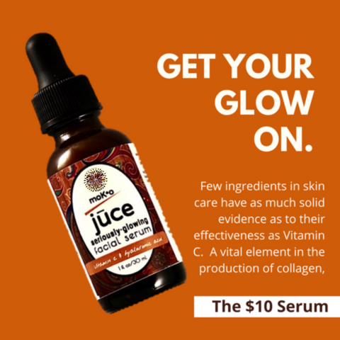 Get your glow on with Moko Organics St Paul The $10 Serum. Few ingredients in skincare have as much solid evidence as to their effectiveness as Vitamin C.  Think Collagen.