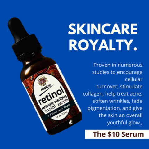 Retinol Serum provide amazing clarity, firmness and brillance to dull skin. Moko Organics' $10 Serum offers department store quality serums, masks, moisturizers and cleansers for just $10 each. Cool.