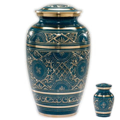 Caribbean Cremation Urn in Blue - Adult Urn