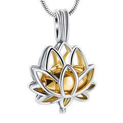 Lotus Cremation Pendant - Gold