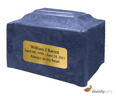 Twilight Blue Pillared Cultured Marble Adult Cremation Urn