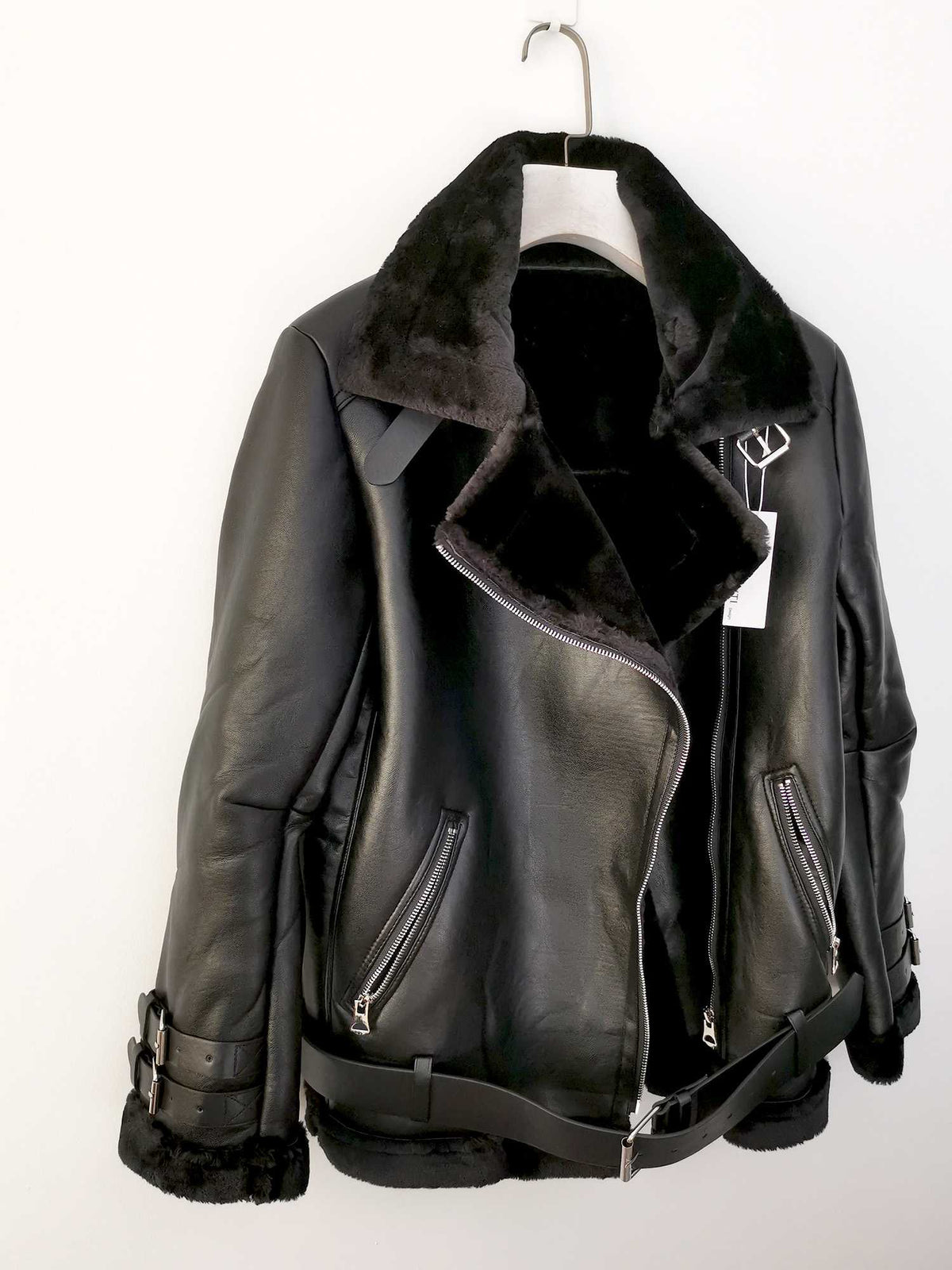 希少g.v.g.v. FAUX FUR UP BIKER JACKET LACE