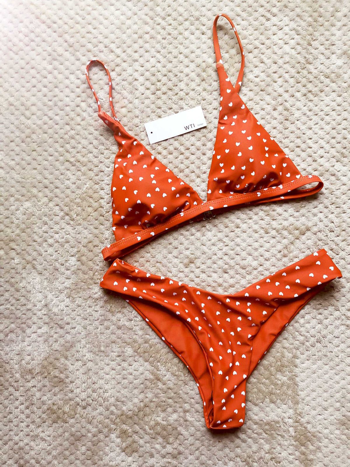 heart print bikini set