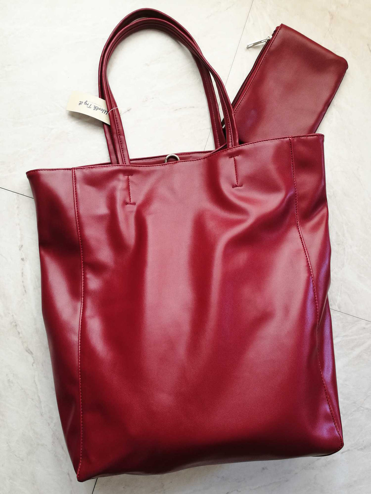 tote bag red inside