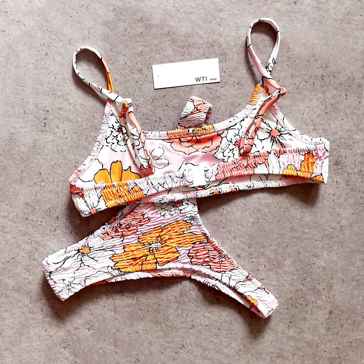 Floral Scrunched Crop Top Bikini Swimsuit SY208 – W.T.I. Design