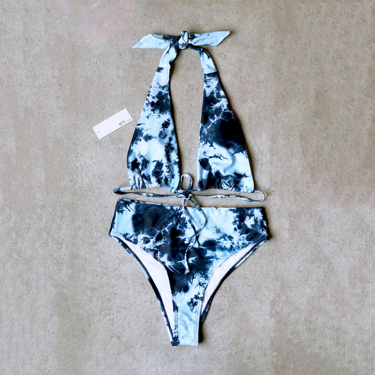 tie dye high waisted swimsuit