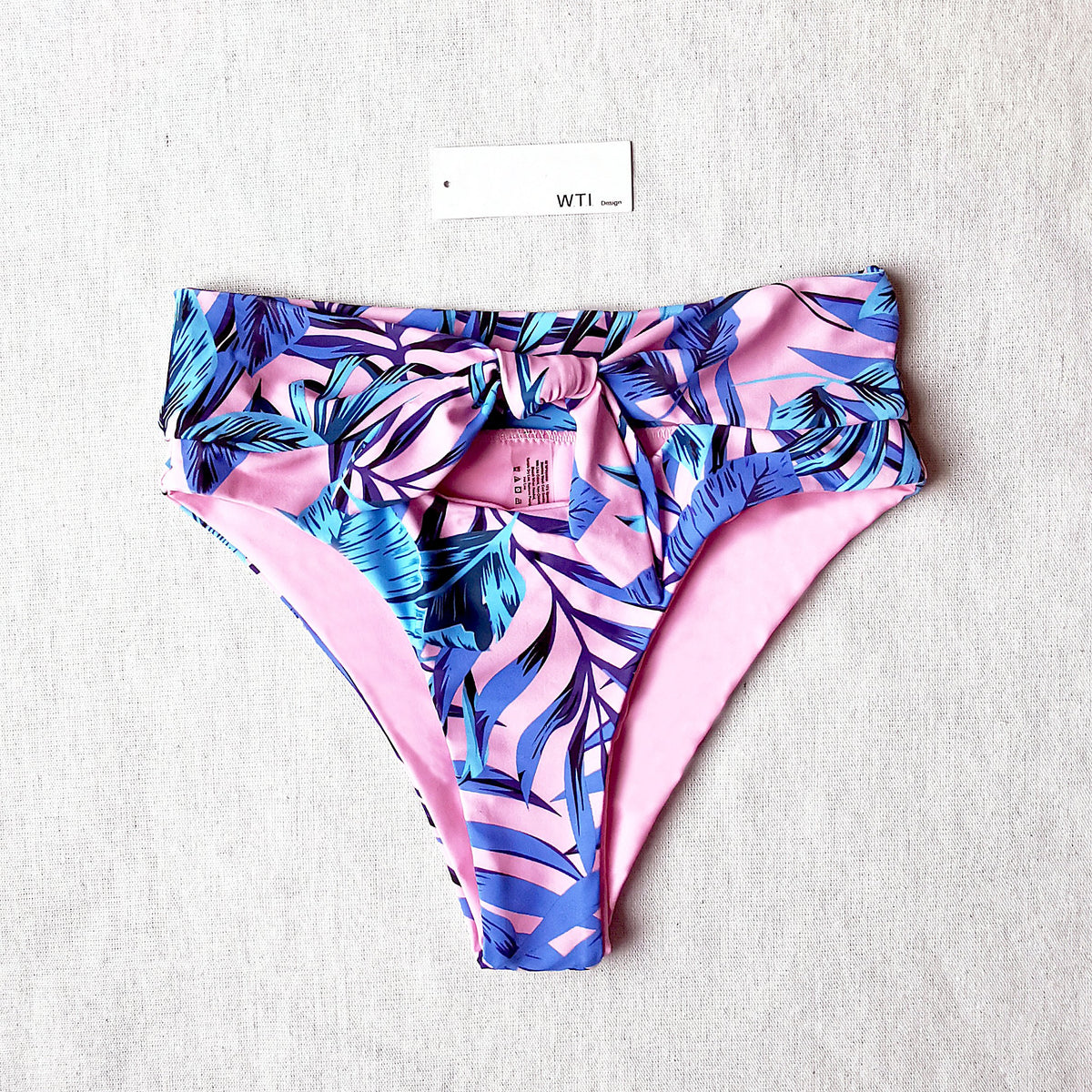 Floral Print Front Tie High Waist Bikini Swimsuit YX20