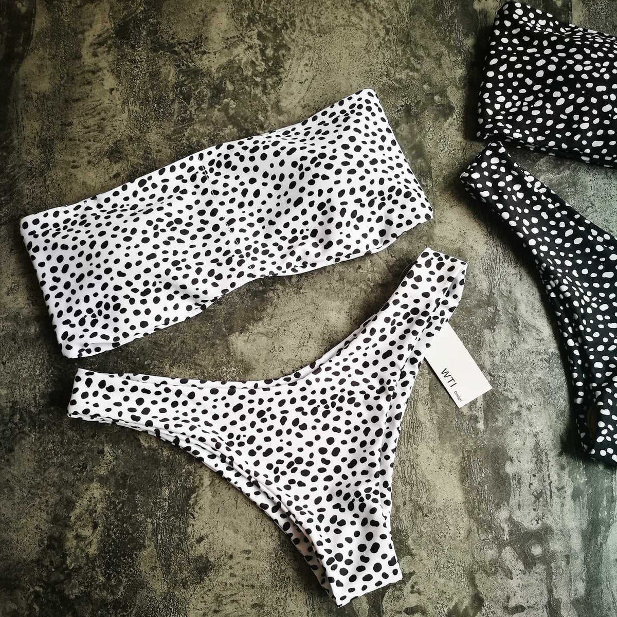 Cute Spots High Cut Bandeau Bikini Set – W.T.I. Design