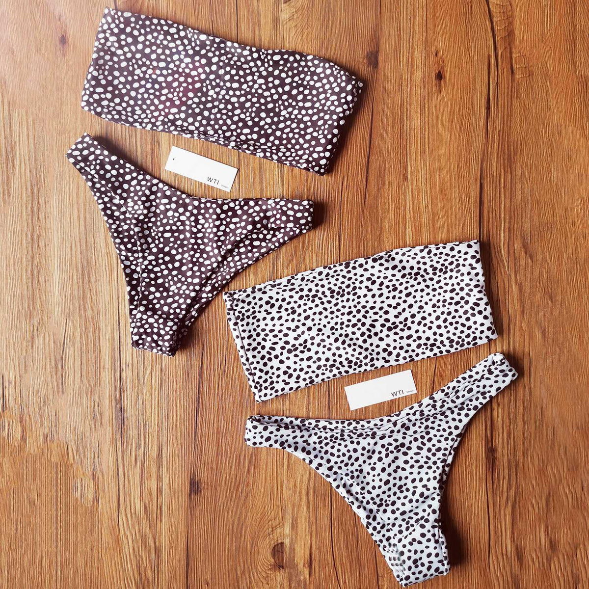 Dot Bikini for Women - Cute Spots High Cut Bandeau Bikini Set for Sale ...