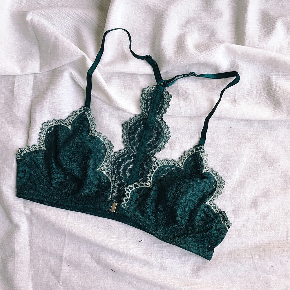 dark green bralette