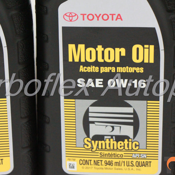 Toyota Lexus Genuine Synthetic Motor Oil Sae 0w 16 6 Quarts 16qt Turboflex Autoparts