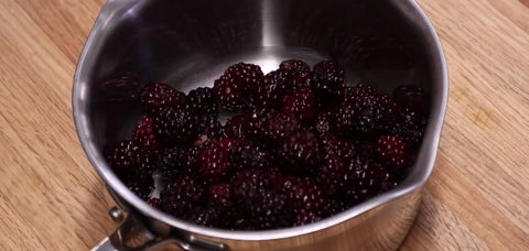 In a saucepan...add 8 oz. of Blackberries