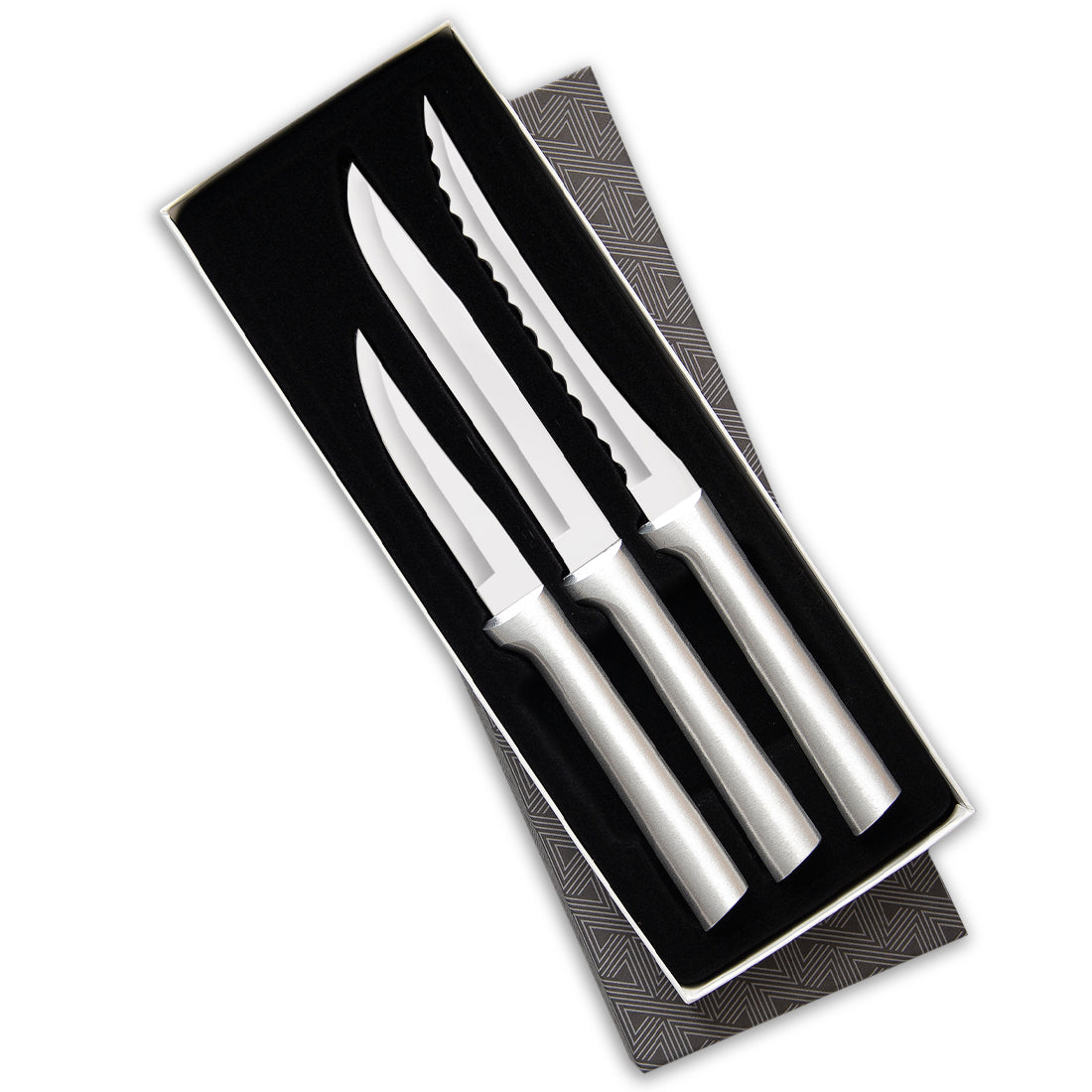Rada Cutlery S55 4-Piece Utility Steak Knife Set Aluminum Handles