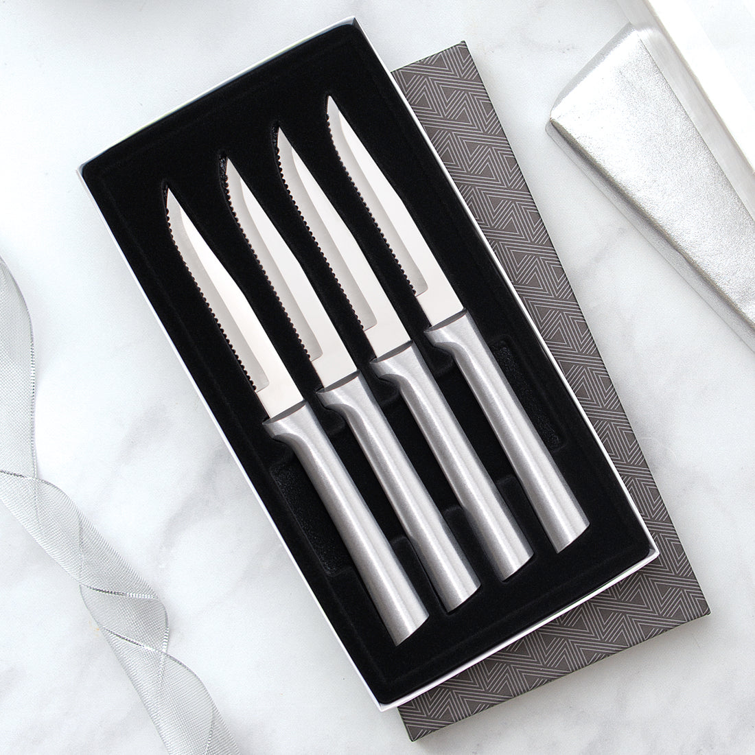 Six Serrated Steak Knives Gift Set