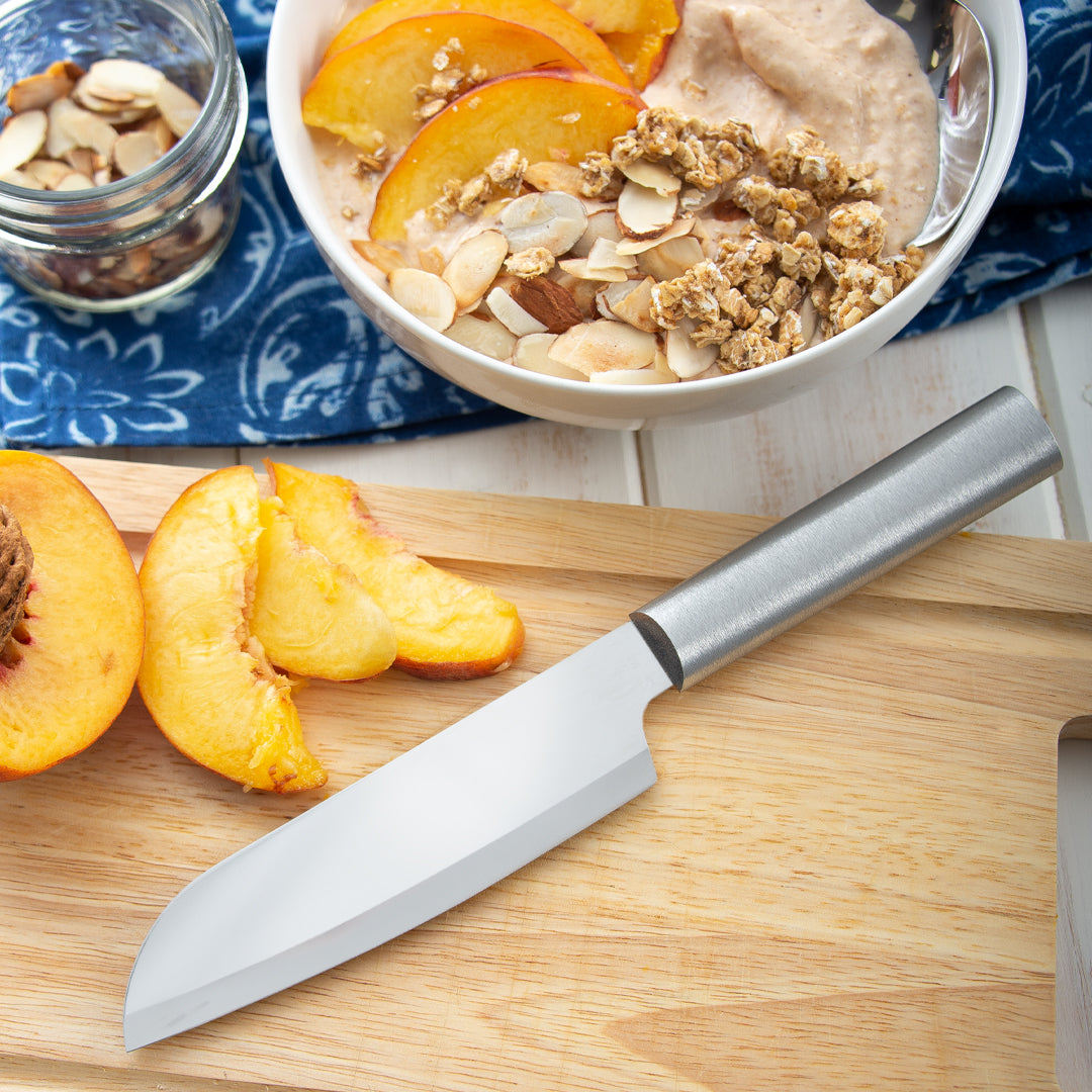 Essential Oak Block Knife Set with Steak Knives PLUS Free Sharpener