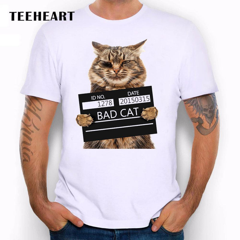Cool Cat in Jail 3D Print T Shirt for men