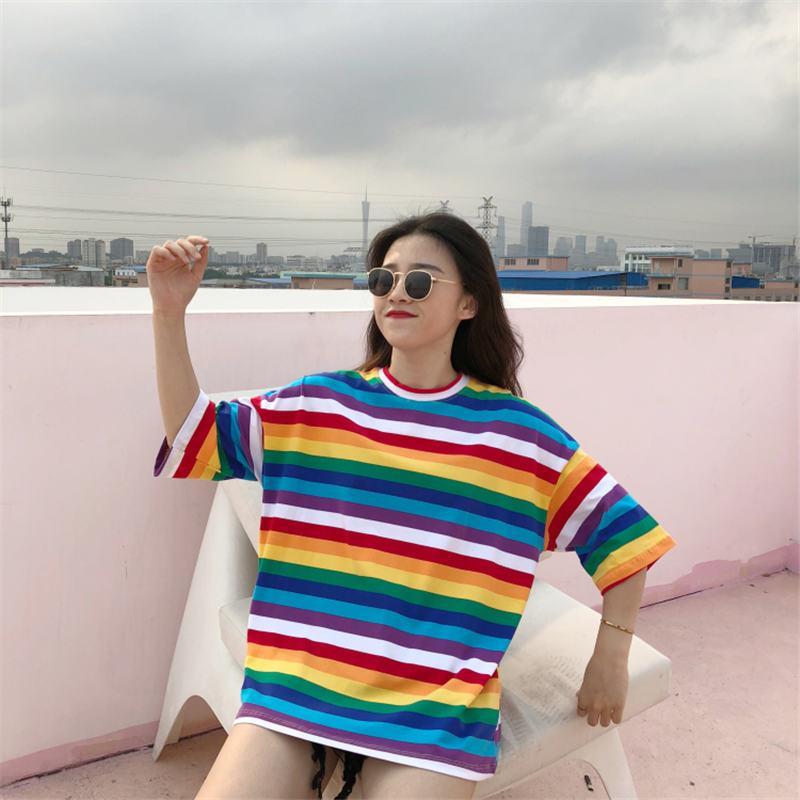 Free Spirit Rainbow Striped T Shirt – CuteStop