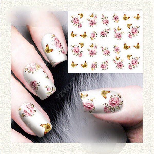 Fancy Flower Nail Stickers 4 Sheets Cutestop